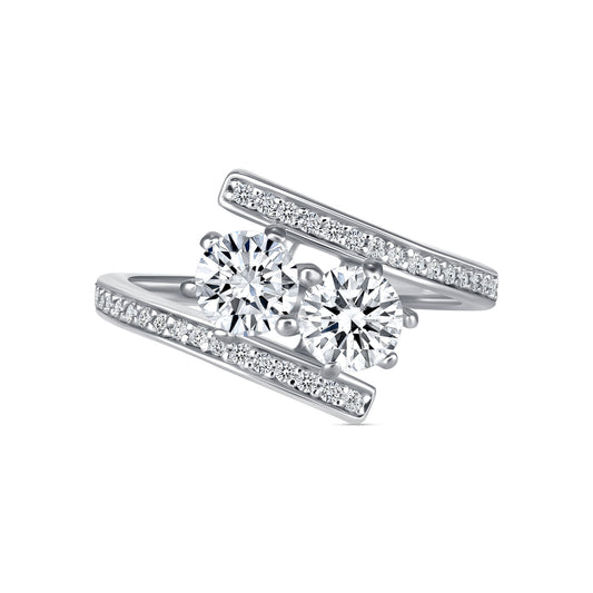 Deux Round Cut Engagement Ring