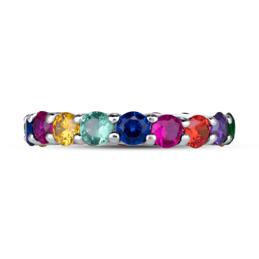 Prism Eternity Band Round Cut Colorstones