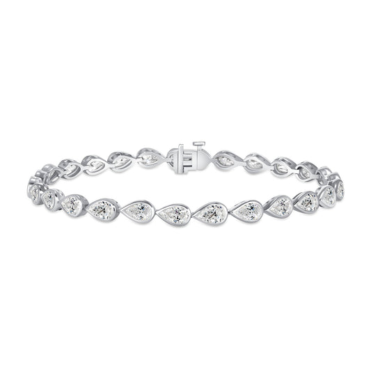 Elizabeth Pear Cut Diamond Tennis Bracelet