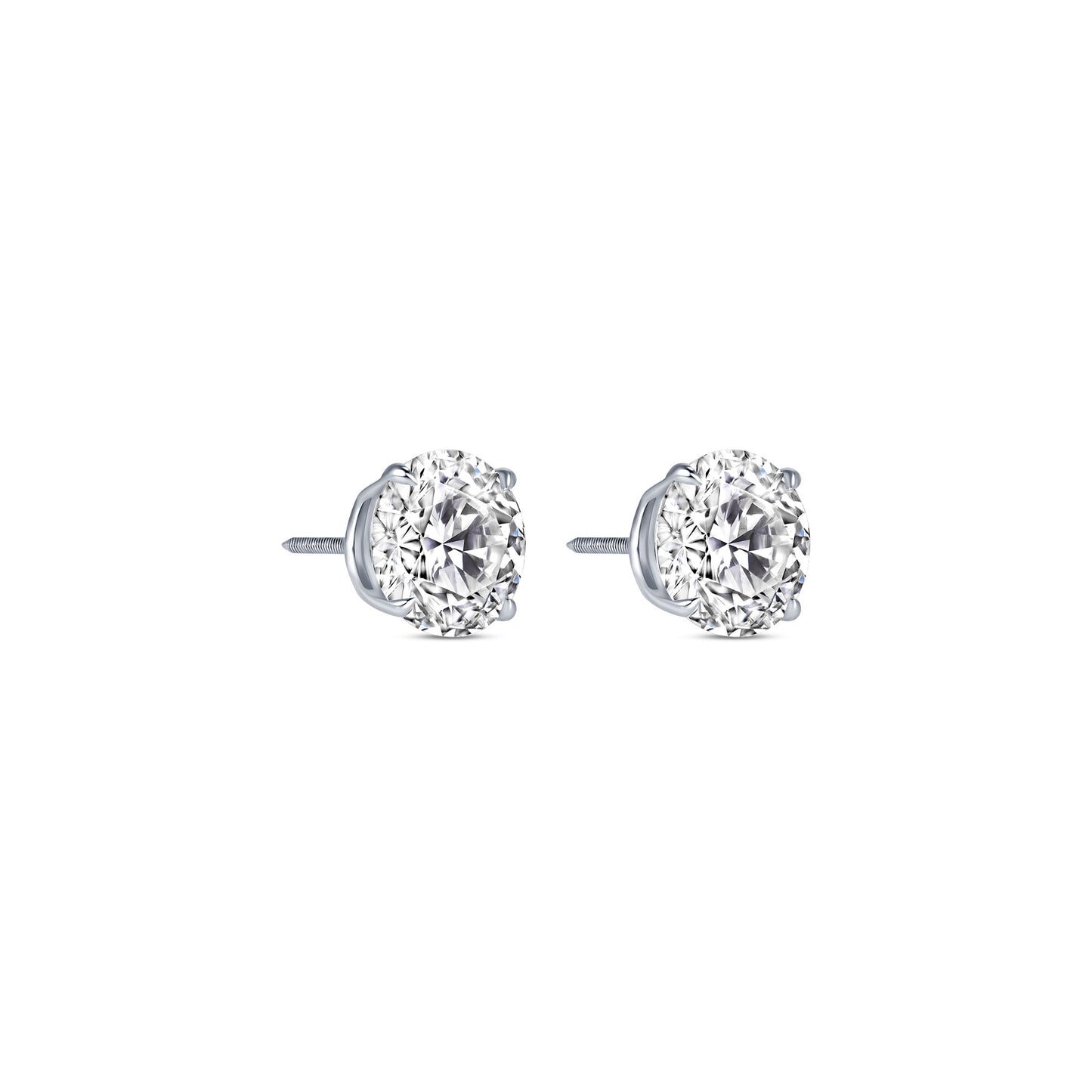 Classic Round Cut Lab Grown Diamond Stud Earrings 2-5 Carat IGI Certified