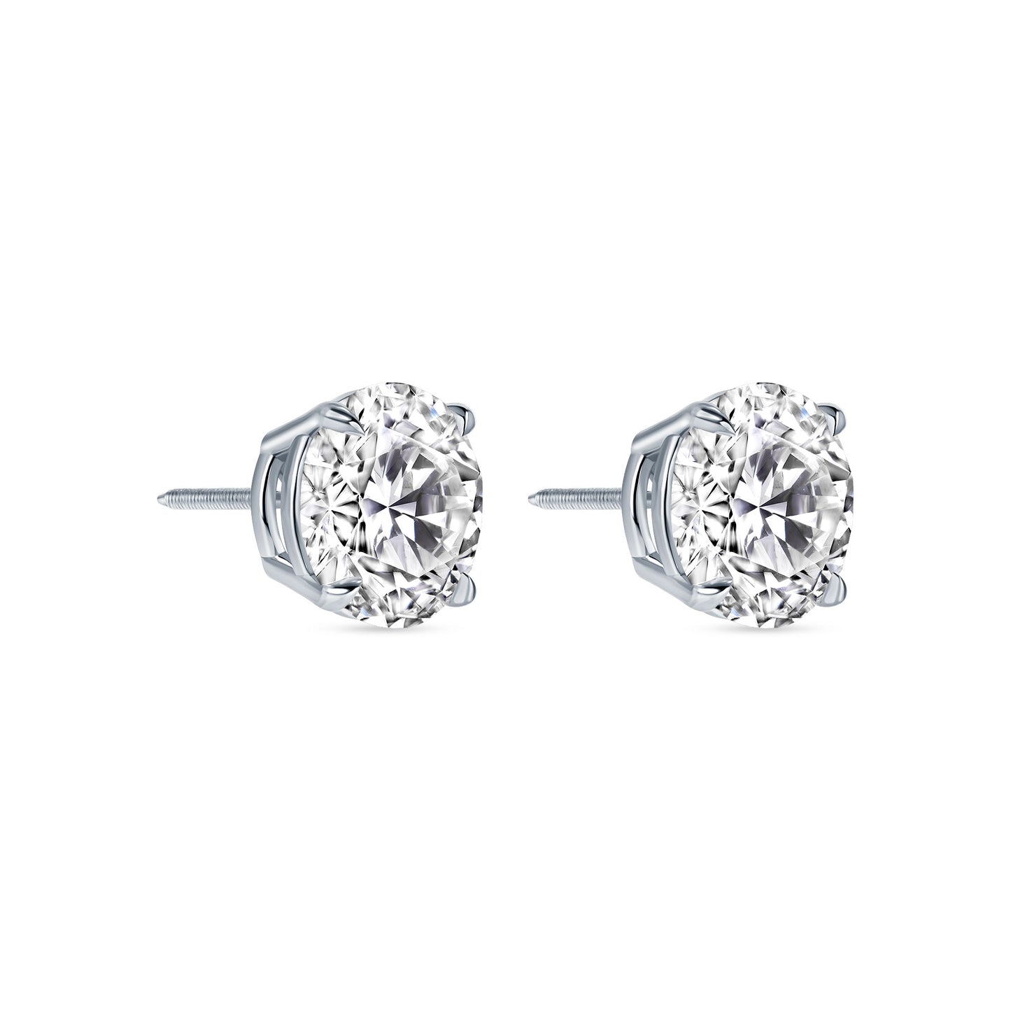 Classic Round Cut Lab Grown Diamond Stud Earrings 2-5 Carat IGI Certified