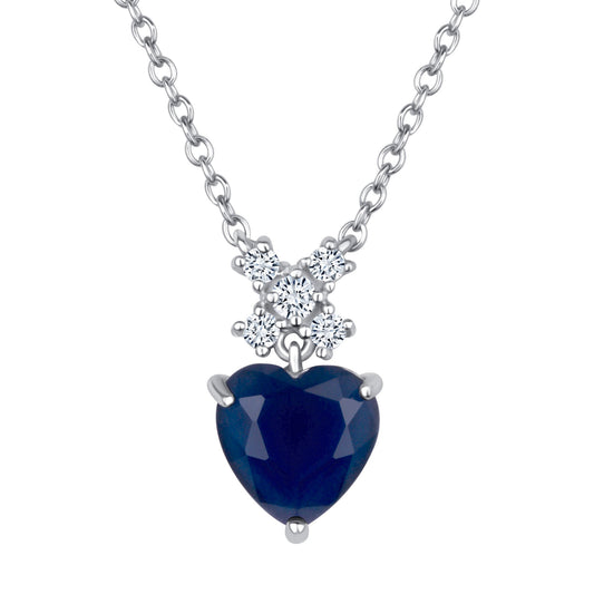 Sea's Affection Sapphire Diamond Necklace