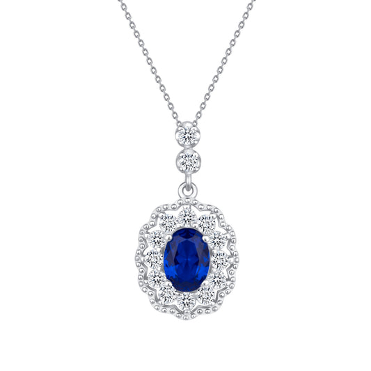 Ocean's Depth Sapphire Diamond Necklace
